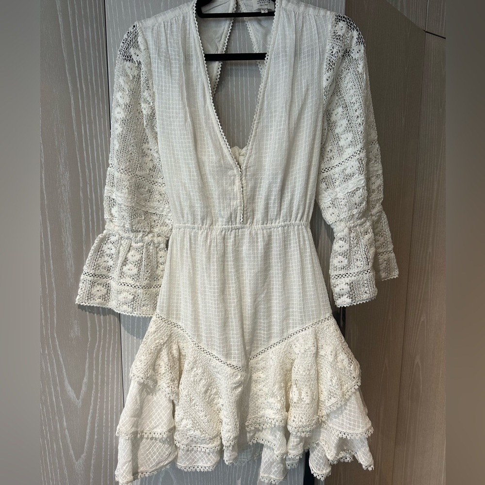 HEMANT & NANDITA V-NECK SHORT DRESS